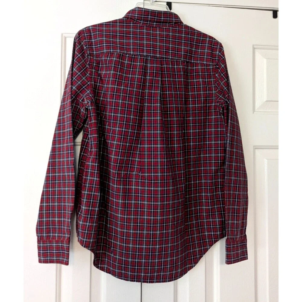 Ralph Lauren Boys' XL Long Sleeve Button Down Shirt  18-20 Red Plaid
